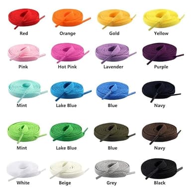 MOCATH 2 Pairs Flat Shoe laces Colorful Shoelaces for Sneakers Athletic Running Shoes Boot Strings 5/16" Wide White 32" - Image 3