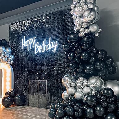 Voircoloria 105pcs Black Balloons 12inch Party Latex Balloons for Birthday Graduation Baby Shower Anniversary New Year Holiday Party Decorations - Image 4