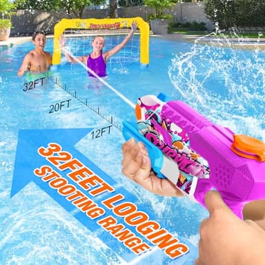Water Gun for Adults Kids: 600CC 4 Pack Squirt Blasters Super Water Guns for Adults Kids,Water Gun Outdoor Toys High Capacity Summer Soaker for Swimming Pool Beach Fighting, Long Shooting Distance - Image 5