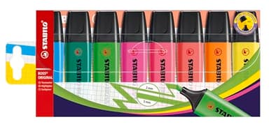 STABILO Highlighter BOSS ORIGINAL - Pack of 8 - Assorted Colors - Image 1