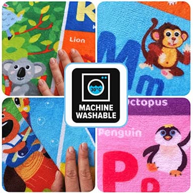 QUOKKA Baby Play Mat for Floor – Super Soft Plush Surface ABC Rug for Toddlers & Infants – Extra Thick (0.3in) Non-Slip Padded Nursery Mat for Crawling & Fun – Foldable Gift Rug - Image 7
