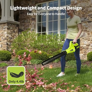 SAUROCK Leaf Blower Cordless, 500 CFM Electric Leaf Blower with 2 Batteries and Charger, 7 Speed Mode, 4.0Ah Lightweight Battery Powered Cordless Leaf Blowers for Lawn, Patio, Driveway - Image 4
