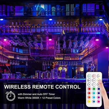 Alivation Led Under Cabinet Lighting Battery Operated Light, 6 Puck Lights with Remote Control, 13 Color Changing Stick on, Touch Push Tap Lights for Kitchen, Closet, Bookshelf, Stair, Display - Image 2