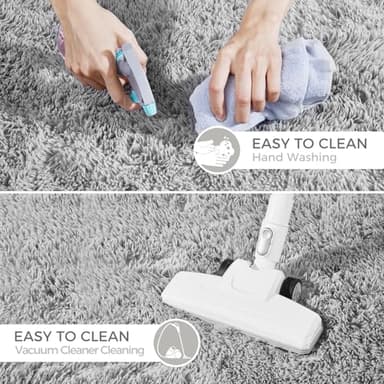 Ultra Soft Rug for Living Room, 8X10 Light Grey Fluffy Shag Area Rug for Bedroom, Modern Shaggy Carpets Fuzzy Rug for Teens Dorm Nursery Home Decor Aesthetic, Upgrade Anti-Skid Durable - Image 6