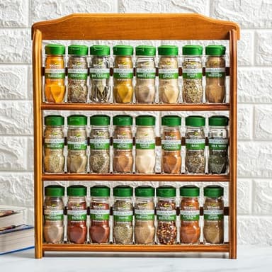 McCormick Gourmet Three Tier Wood 24 Piece Organic Spice Rack Organizer with Spices Included, 27.6 oz - Image 15