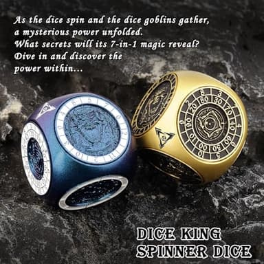 Haxtec Spinner Dice 7-in-1 Metal DND Dice Set Unique Dice Spinner Goblins D&D Die Compatible with Dungeons and Dragons DND Gifts - Image 8