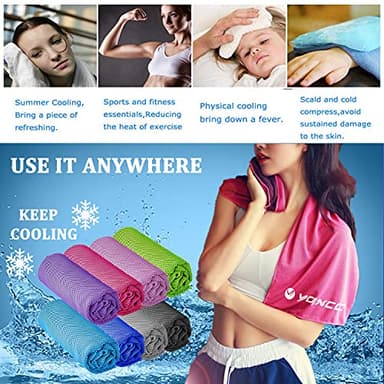 YQXCC Cooling Towels | 4 Pack 40"x12" | Cool Cold for Neck | Microfiber Soft Breathable Chilly | for Yoga, Golf, Gym, Camping, Running, Workout & More Activities - Image 6