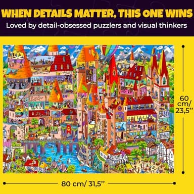 QUOKKA 1000 Piece Jigsaw Puzzle for Adults Knightly Cats – Premium Box Packaging with Extra Fun Challenges - Whimsical Cat Puzzle - Perfect for Relaxation & Creativity & Gift Giving - Image 3