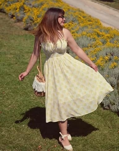 Floral Corset Dress for Women Summer Long Yellow Dress Milkmaid Flowy Sundress Yellow XL - Image 4