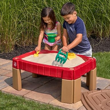 Step2 Naturally Playful Sand Table, Kids Sand Activity Sensory Table, 5 Piece Accessory Kit, Toddler Summer Outdoor Toys, 2+ Years Old - Image 2