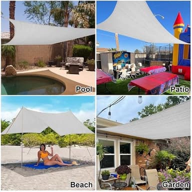 Amagenix Sun Shade Sail 6'X10' Curved Edge Outdoor Shade Canopy Light Grey Breathable 95% UV Block Shade Cloth for Patio Garden Backyard (We Make Custom Size) - Image 7