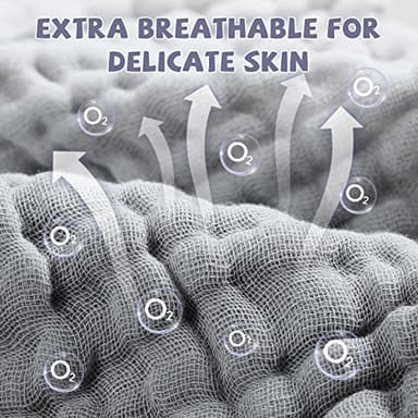 MUKIN Baby Washcloths - Soft Face Cloths for Newborn, Absorbent Bath Face Towels, Baby Wipes, Burp Cloths or Face Towels, Baby Registry as Shower. Pack of 6-12x12 inches (Grey) - Image 3
