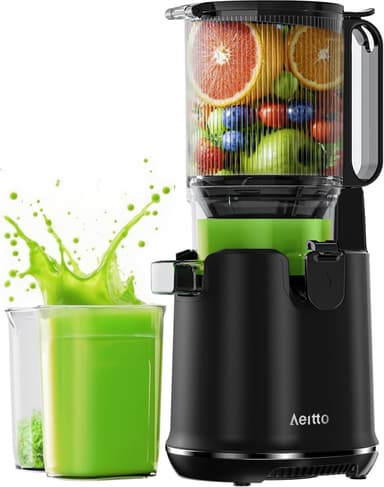 Aeitto Cold Press Juicer, 5.3" Extra Large Feed Chute, Masticating Juicer Machines, Fit Whole Vegetables & Fruits, Professional Juice Maker,Self Feeding, High Juice Yield, Easy to Clean - Image 2