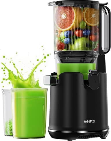 Aeitto Cold Press Juicer, 5.3" Extra Large Feed Chute, Masticating Juicer Machines, Fit Whole Vegetables & Fruits, Professional Juice Maker,Self Feeding, High Juice Yield, Easy to Clean - Image 1