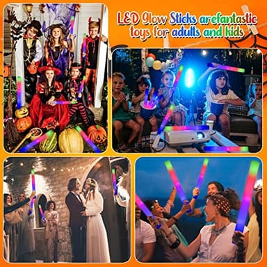 LifBetter 45 Pcs Glow Sticks Bulk- LED Foam Sticks in The Dark with 3 Modes Flashing Led Foam Multicolor Batons Light up Party Favors for Birthdays, Weddings, Concerts, Festivals - Image 6
