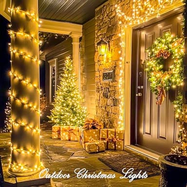 JMEXSUSS 200 LED Christmas Lights Indoor Outdoor, Connectable Warm White Christmas Tree Lights Clear Wire, 66 Ft Twinkle Fairy String Light Plug in for Bedroom Wedding Xmas Tree Decorations - Image 4