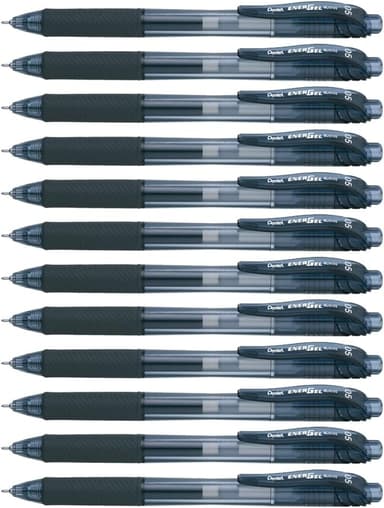 Pentel EnerGel-X Retractable Liquid Gel Pen 0.5mm Needle Tip Black Ink, Box of 12 (BLN105-A - Image 2