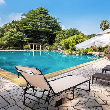 VILLEY Oversize Chaise Lounge Outdoor, Heavy-Duty Folding Lounge Chair for Outside, Portable Trifold Beach Lounger with 5 Adjustable Positions for Outdoor, Patio, Beach, Lawn, Backyard, Camping -Beige - Image 2