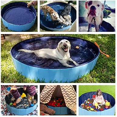 Jasonwell Foldable Dog Pool Collapsible Hard Plastic Dog Swimming Pool Portable Kiddie Pool Pet Pool Doggie Wading Pool Bath Tub for Puppy Small Medium Large Dogs Cats and Kids 39.5" - Image 6