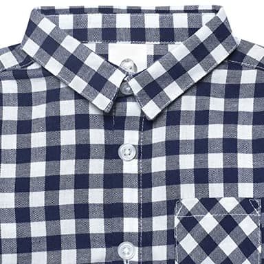 Gerber Baby and Toddler Boys Long Sleeve Button Up Plaid Shirt, Blue Plaid, 5T - Image 2