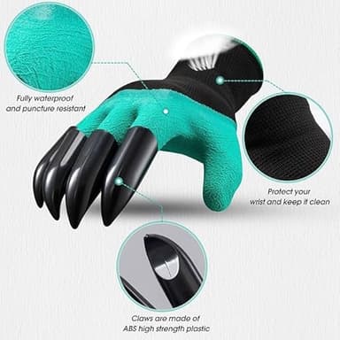 HHSZZY Gardening Gloves with Claws, Waterproof, Breathable, for Digging Planting, Puncture Resistant, Best Gifts for Women. (Green) - Image 3