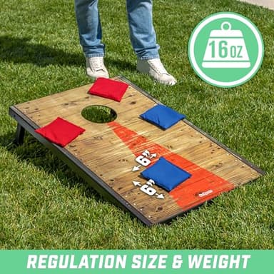 GoSports Official Regulation Cornhole Bean Bags Set (8 All Weather Bags) - Red and Blue - Image 4