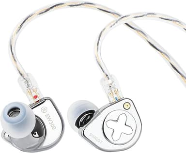 Linsoul SIMGOT EW300 1DD+1Planar+1PZT Hybrid Driver in Ear Monitor, Wired Earbuds IEM, Gaming Earbuds with Detachable Nozzles, Silver-Plated OFC IEM Cable for Audiophile Musician (Standard Edition - Image 1