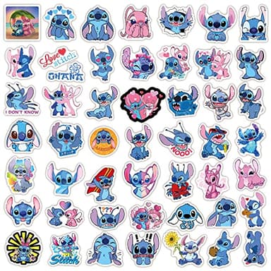 50pcs Cartoon Stitch Stickers for Kids, Vinyl Waterproof Stitch Decal for Water Bottle Laptop Toy Sticker for DIY Decorate Bumper Phone Hard Hat Kids Teens Gifts - Image 3
