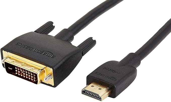 Amazon Basics HDMI to DVI (Male) Adapter Cable, Bi-Directional 1080P, 6 ft/1.8 m, Gold-Plated, Easy to Install, Single Pack for Television, Black - Image 1