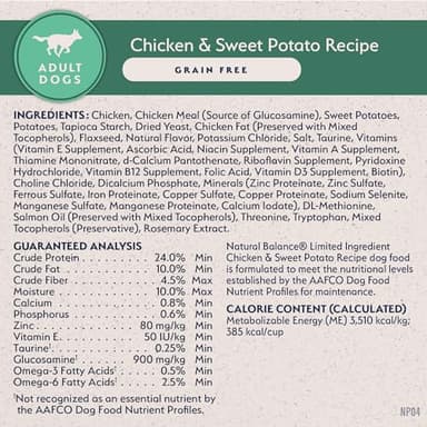 Natural Balance Limited Ingredient Adult Grain-Free Dry Dog Food, Chicken & Sweet Potato Recipe, 4 Pound (Pack of 1) - Image 8