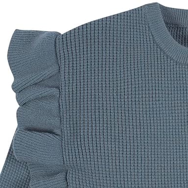 Gerber Baby Girls Toddler Sweater Knit Top and Cropped Pant Set, Teal, 5 Years - Image 5