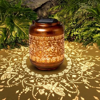 Dragonfly Solar Lanterns Outdoor Waterproof Dragonfly Birthday Gifts for for Women Mom Grandma, Hanging Solar Lights Garden Decoration Outside for Yard, Patio,Pathway Landscape - Image 1