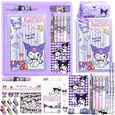 iseainno School Supplies Set Cute Stationery Gift Set Kawaii Back to School Including A5 NotebookPencil CasePens,Stickers,ID Badge holderRuler Eraser Perfect Easter Birthday Gifts for Kids - Image 1