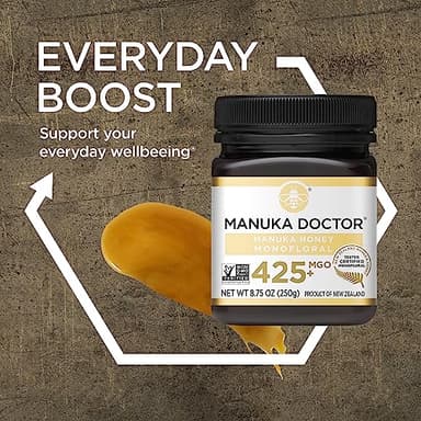 MANUKA DOCTOR - MGO 425+ Manuka Honey Monofloral, 100% Pure New Zealand Honey. Certified. Guaranteed. RAW. Non-GMO (8.75 oz) - Image 6