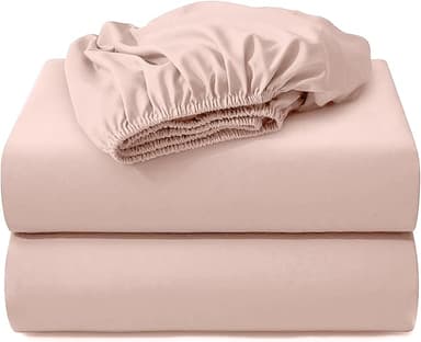 Hotella 2PC California King Fitted Sheet Only,72x84inch,100% Microfiber Ultra Soft Hotel Quality Bottom Sheet,14" Deep Pocket,Wrinkle and Fade Resistant,Pink - Image 1