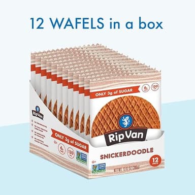 Rip Van Wafels Snickerdoodle Stroopwafels, Healthy Snacks, Non-GMO, Keto Friendly, Office Snacks, Low Sugar (3g), Low Calorie, 12 Pack - Image 4