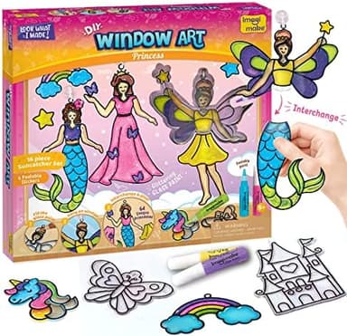 Imagimake Window Art Princess | Suncatcher Kit | Arts and Crafts for Kids Ages 8-12 | Girls Toys Age 6-8 | Unicorn Gifts for Girls Age 6-8 | 5 Year Old Girl Gift | 8 Year Old Girl Birthday Gift - Image 3