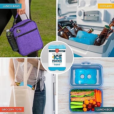 Healthy Packers Ice Packs for Lunch Bags - Original Cool Pack | Slim & Long-Lasting Reusable Ice Pack for Lunch Box, Lunch Bag and Cooler | Freezer Packs for Coolers (3 Pack) - Image 2