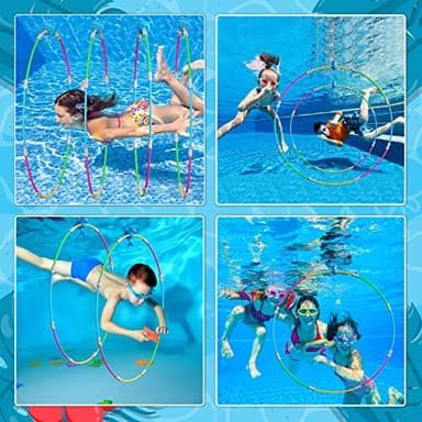 Fun Swimming Pool Toys for Kids - Diving Practice, Swim Thru Rings for Boys/Girls Ages 4-12 - Image 5
