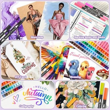 Soucolor Gifts for Women, Gift Baskets for Women Adult, 150 Colors Dual Tip Brush Markers for DIY Journal Kit Coloring Drawing Sketching, Sister Gifts Sets Box for Kids Teens Girls Gift - Image 4