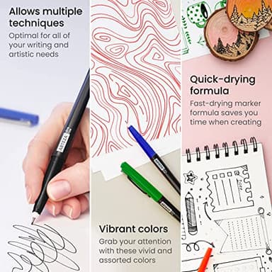 ARTEZA Permanent Markers, 24 Pens, 4 Classic Colors - Image 5