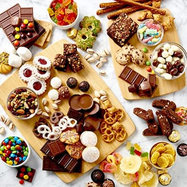 FARBERWARE 4-Piece Reversible Bamboo Cutting Board and Charcuterie Set, Assorted Sizes, Durable Wood Serving Boards for Cheese, Meats, and Prep - Image 8