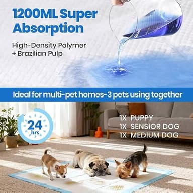 Gimars Thicker Heavy Absorbency Pet Training Puppy Pads 28"x34"- Extra Large Disposable Polymer Quick Dry No Leaking Pee Pads for Dogs, Cats, Rabbits and Other House Training Pets, 30 Count - Image 4