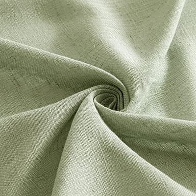 MIULEE Sage Green Linen Curtains 84 Inch Length for Bedroom Living Room, Soft Thick Linen Textured Window Drapes Semi Sheer Light Filtering Back Tab Rod Pocket Burlap Look Spring Decor, 2 Panels - Image 8