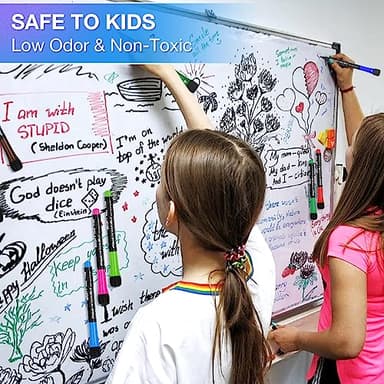 Magnetic Dry Erase Markers Fine: 12 Colors Erasable Whiteboard Markers Fine Point with Eraser Cap, Low Odor White Board Dry Erase Pens Fine Tip for Teachers, Home, Office and School Supplies - Image 6