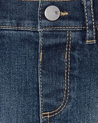 The Children's Place baby girls Toddler Denim Skort Skirt, China Blue, 5T US - Image 3