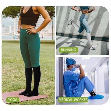 LEVSOX Viscose Made from Bamboo Compression Socks for Women&Men 20-30 mmHg Knee High Fun Cute Graduated Support Socks for Nurses, Pregnancy, Travel and Flight, Medical, Black, Grey, Stripe, Polka Dots - Image 7
