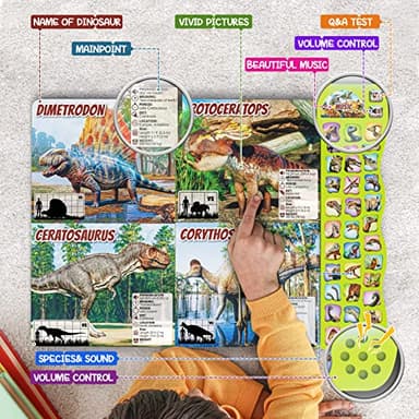 Dinosaur Toys for Kids 3-5 Dinosaur Book with Sounds 30 Species Names & Realistic Sounds InteractiveToys for Boys Girls Kids 2 3 4 5 6 7 Year Old Dinosaur Toys Gifts(Dinosaur Book) - Image 5