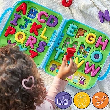 Peppa Pig Peppa’s Alphabet Case, ABC Learning Toys, Puzzle Preschool Games for Classroom, Back to School Gifts for Kids, Ages 3+ - Image 5