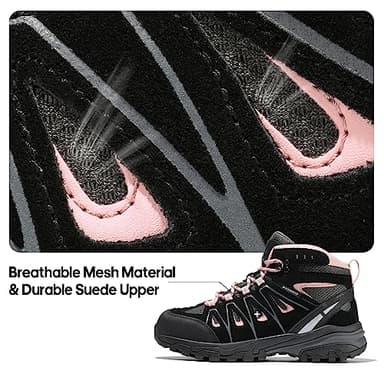 NORTIV 8 Women's Hiking Boots,Size 8.5W,Black/Pink,SNHB211W-W - Image 3